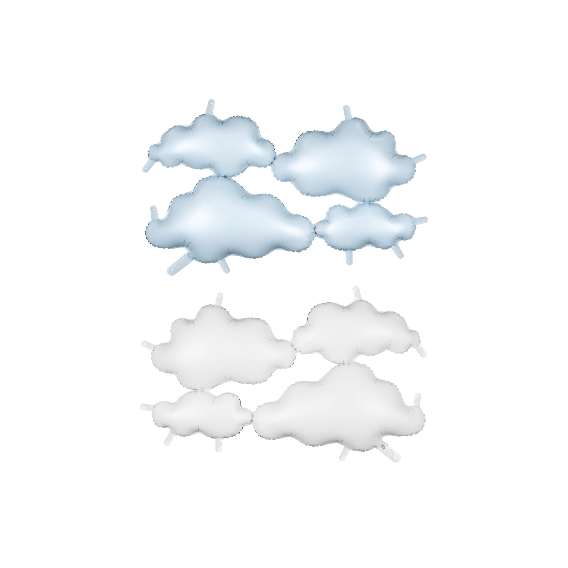 Set of cloud-shaped foil balloon on a white background