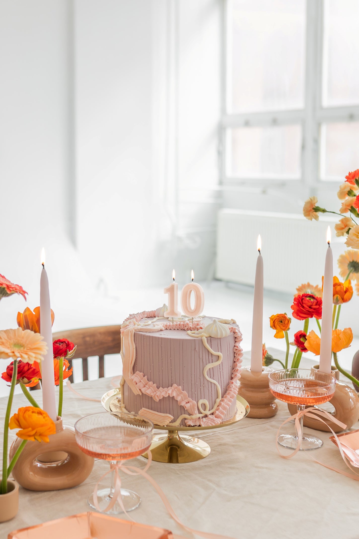 Dusty Rose Birthday Candle number 10