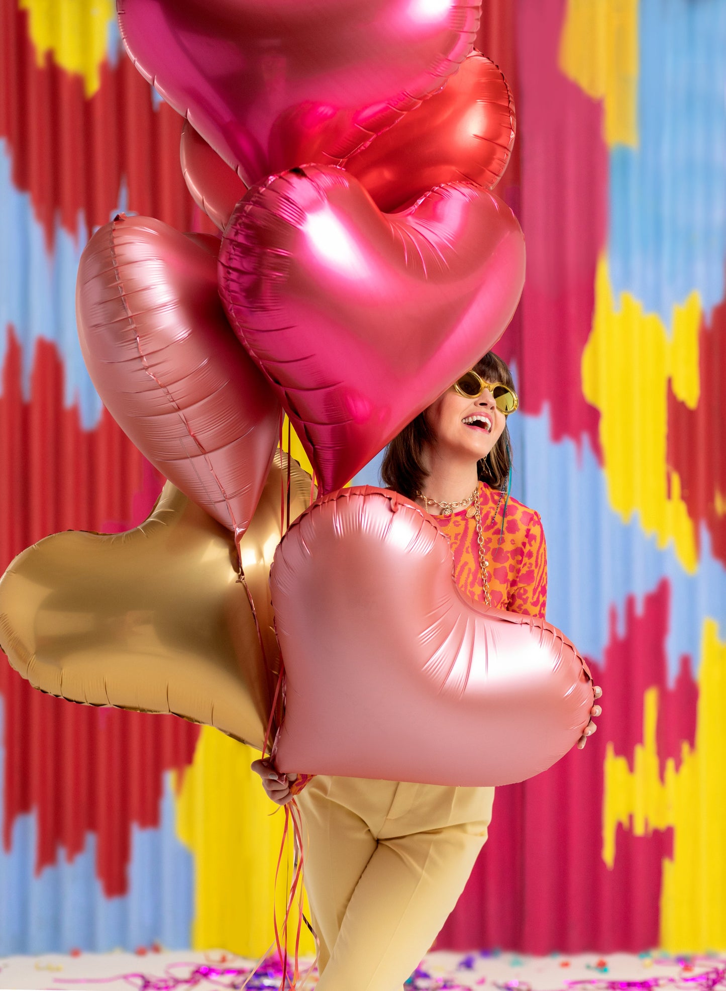 Mixed color heart foil balloon