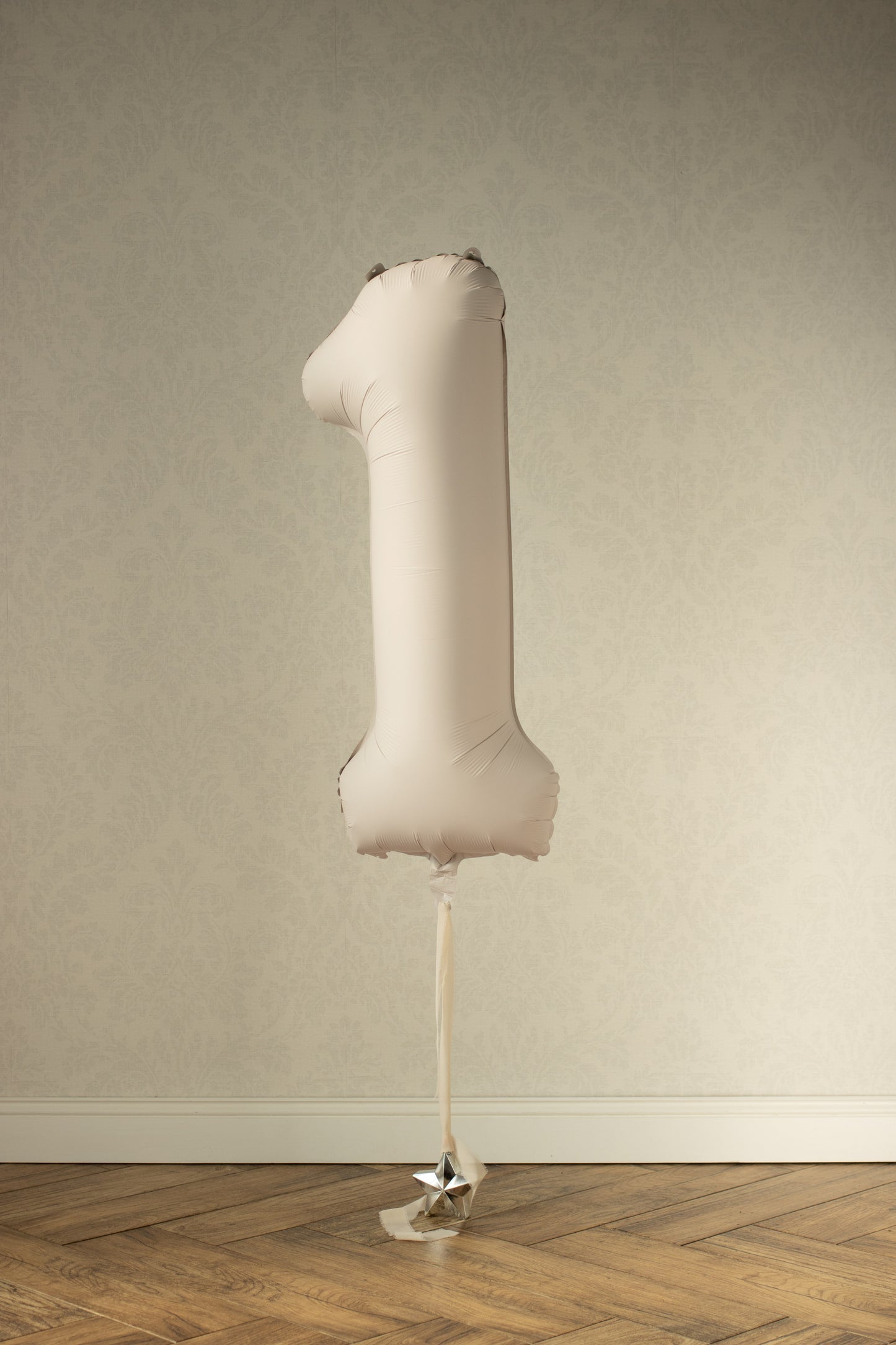 Beige Number 1 Foil Balloon – Birthday Party Decoration