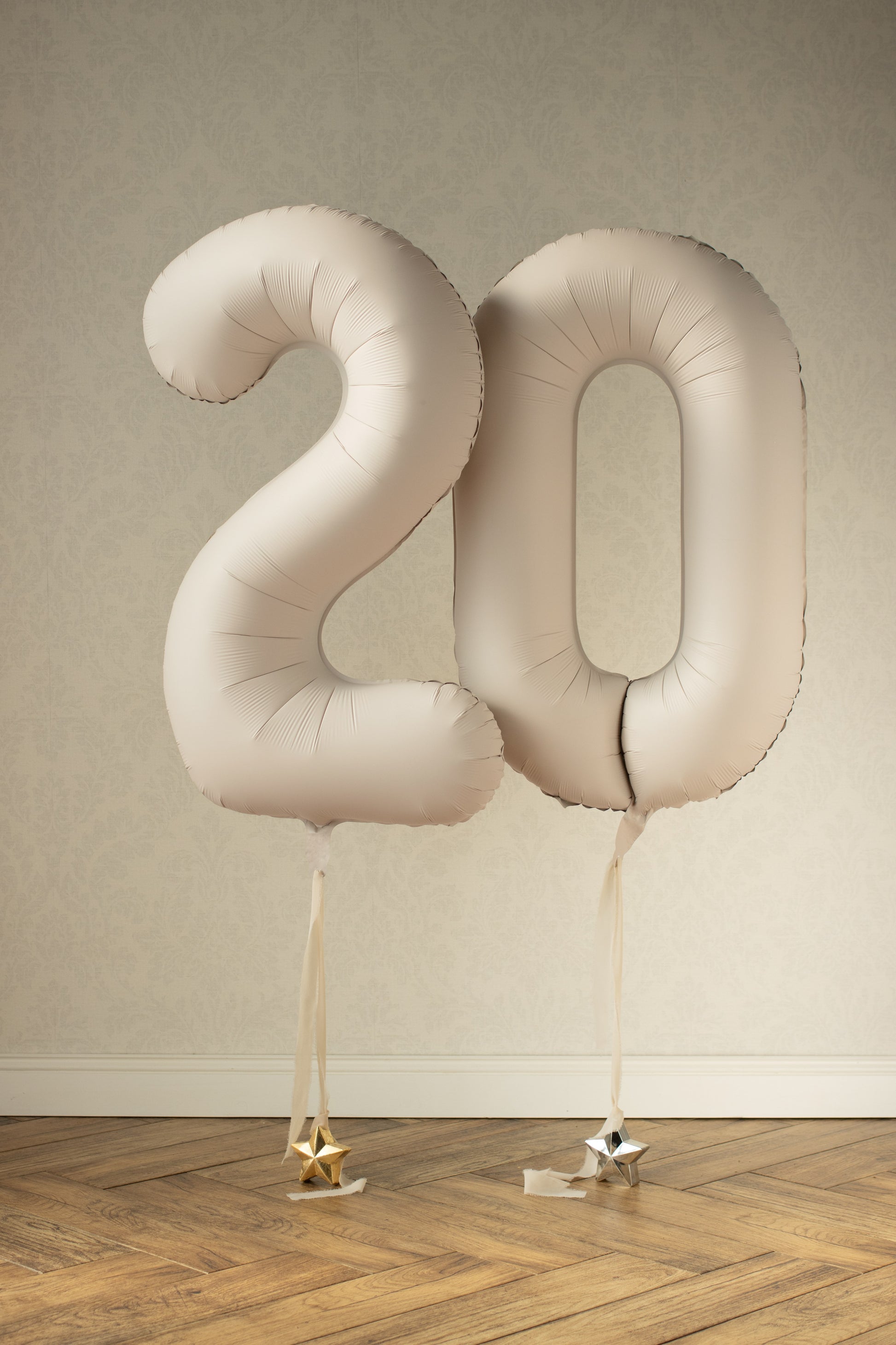 Beige Number 20 Foil Balloon – Birthday Party Decoration