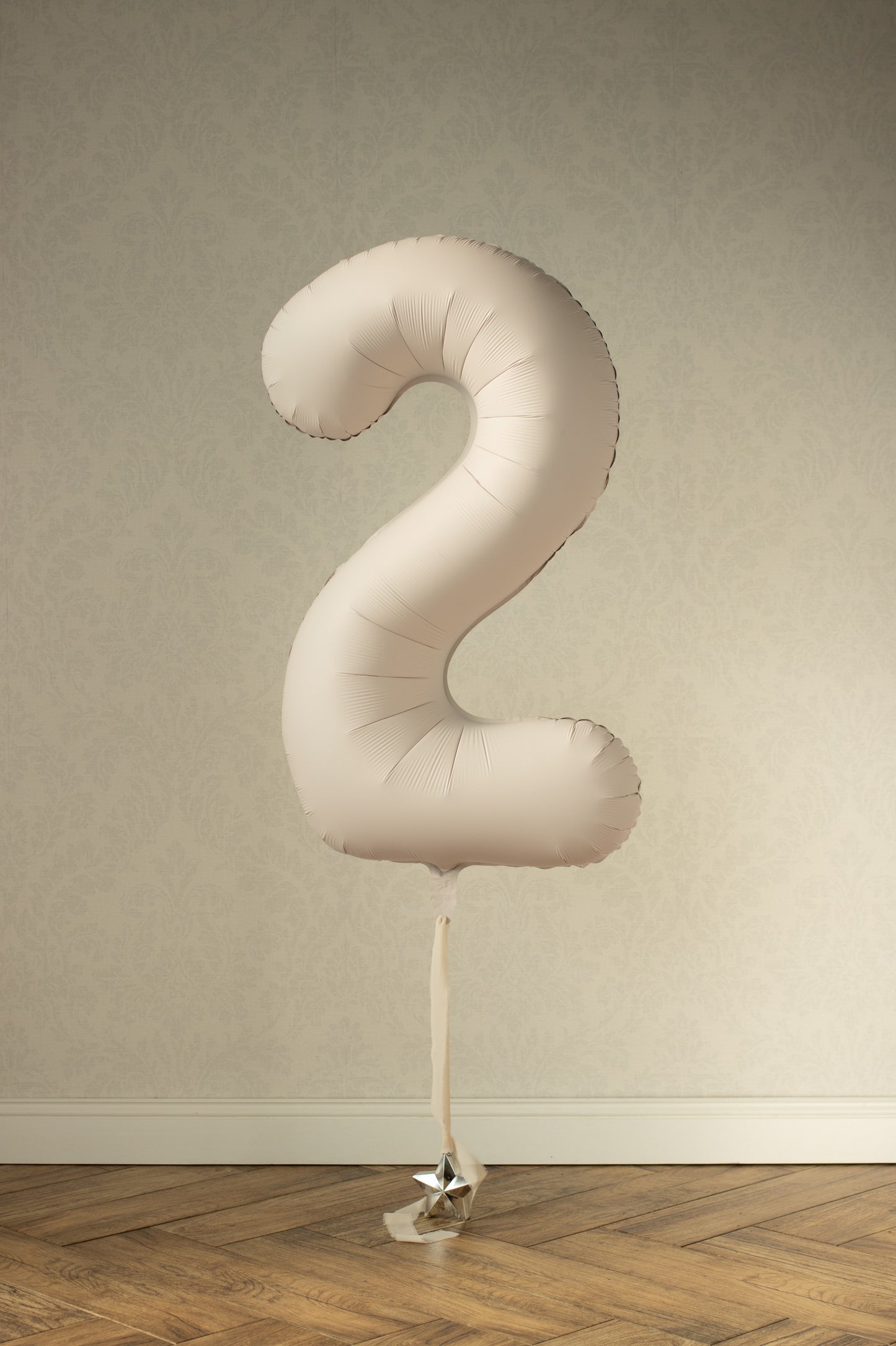 Beige Number 2 Foil Balloon – Birthday Party Decoration