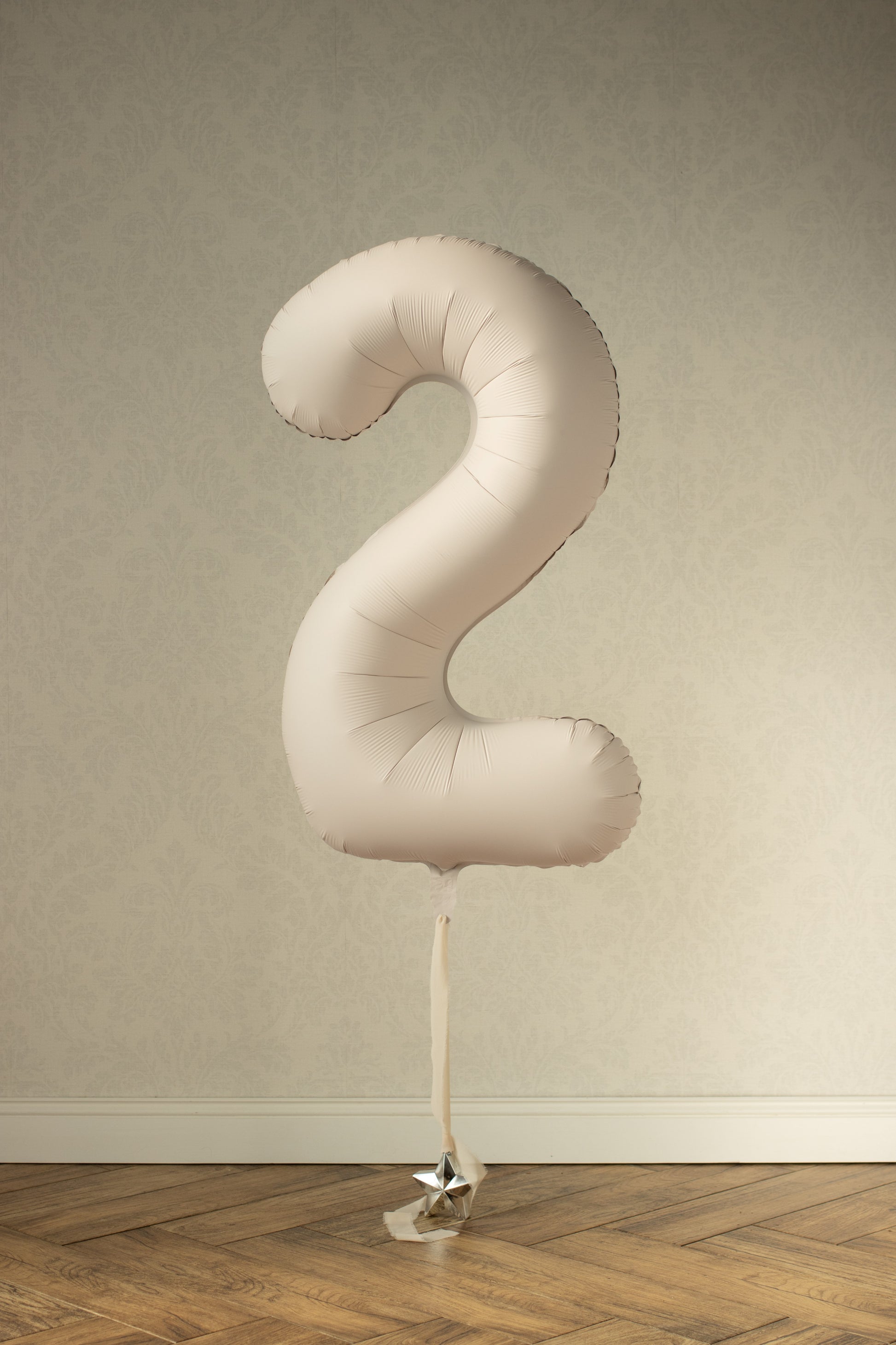 Beige Number 2 Foil Balloon – Birthday Party Decoration