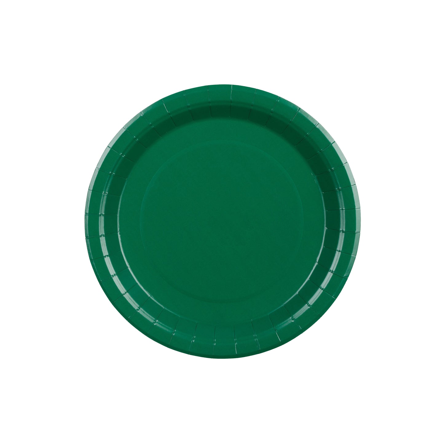 Green paper plate on a white background