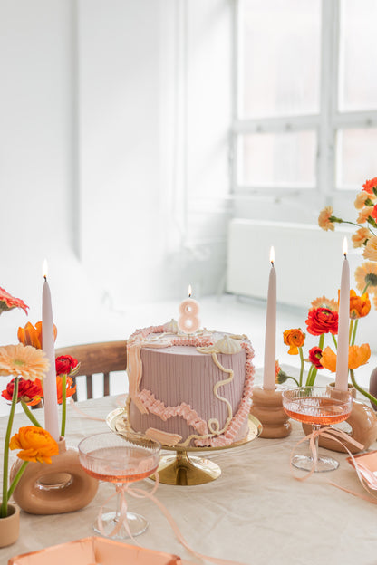 Dusty Rose Birthday Candle number 8