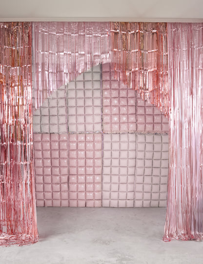Light Pink Double-Sided Curtain Foil Balloon for kids birthday party