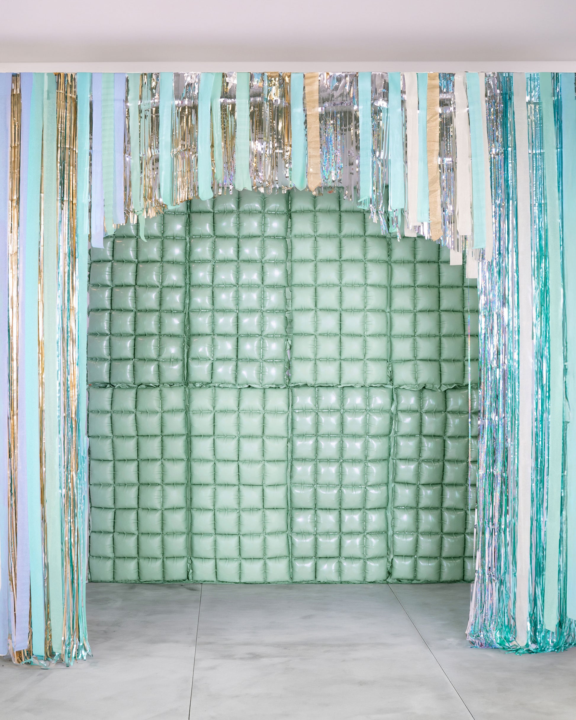Sage Double-Sided Curtain Foil Balloon for kids birthday party