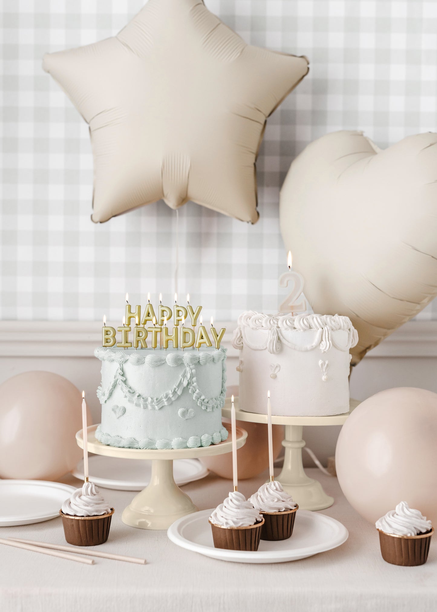 Gold Happy Birthday Candles