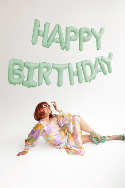 Green Happy Birthday Foil Balloon
