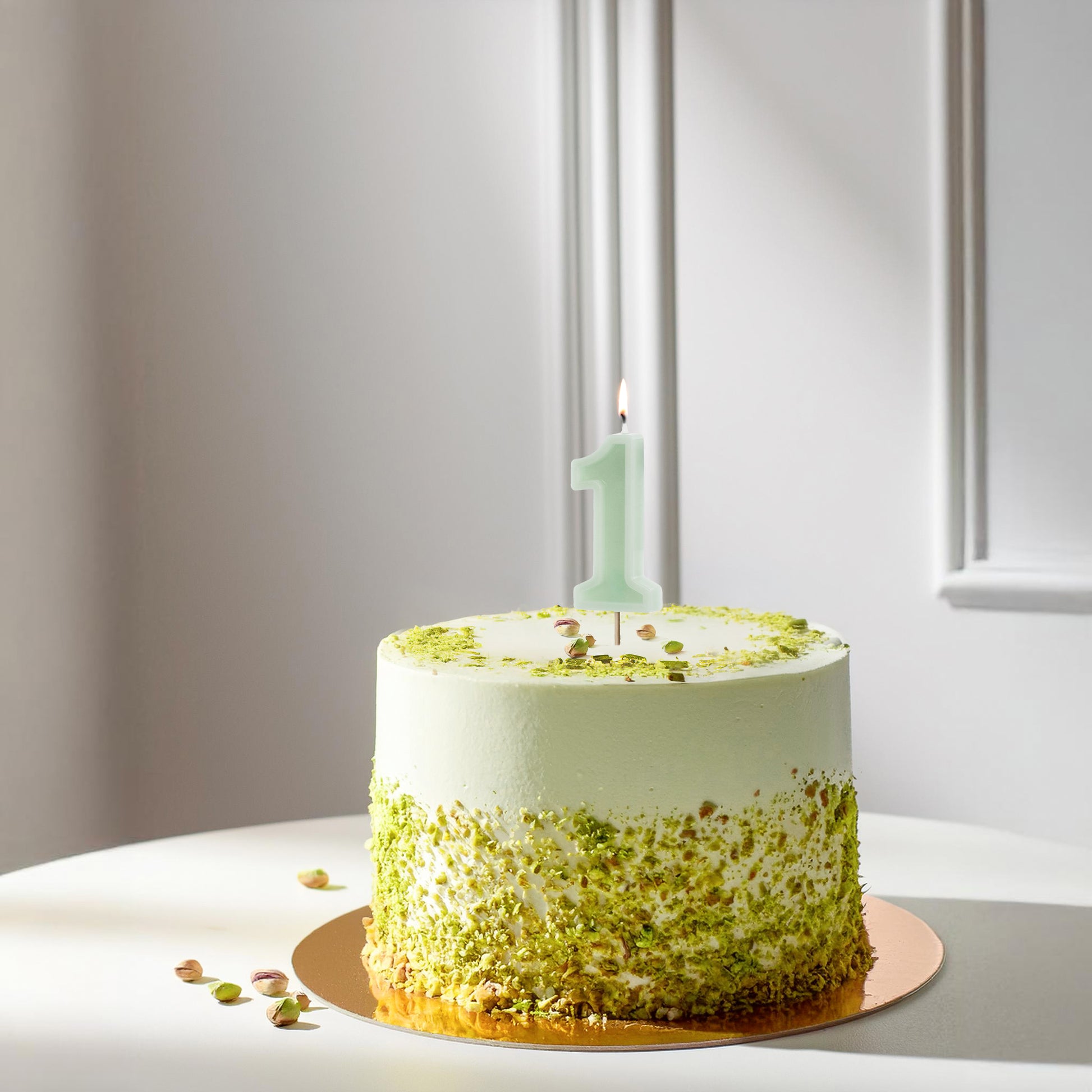 Light Green Birthday Candle number 1