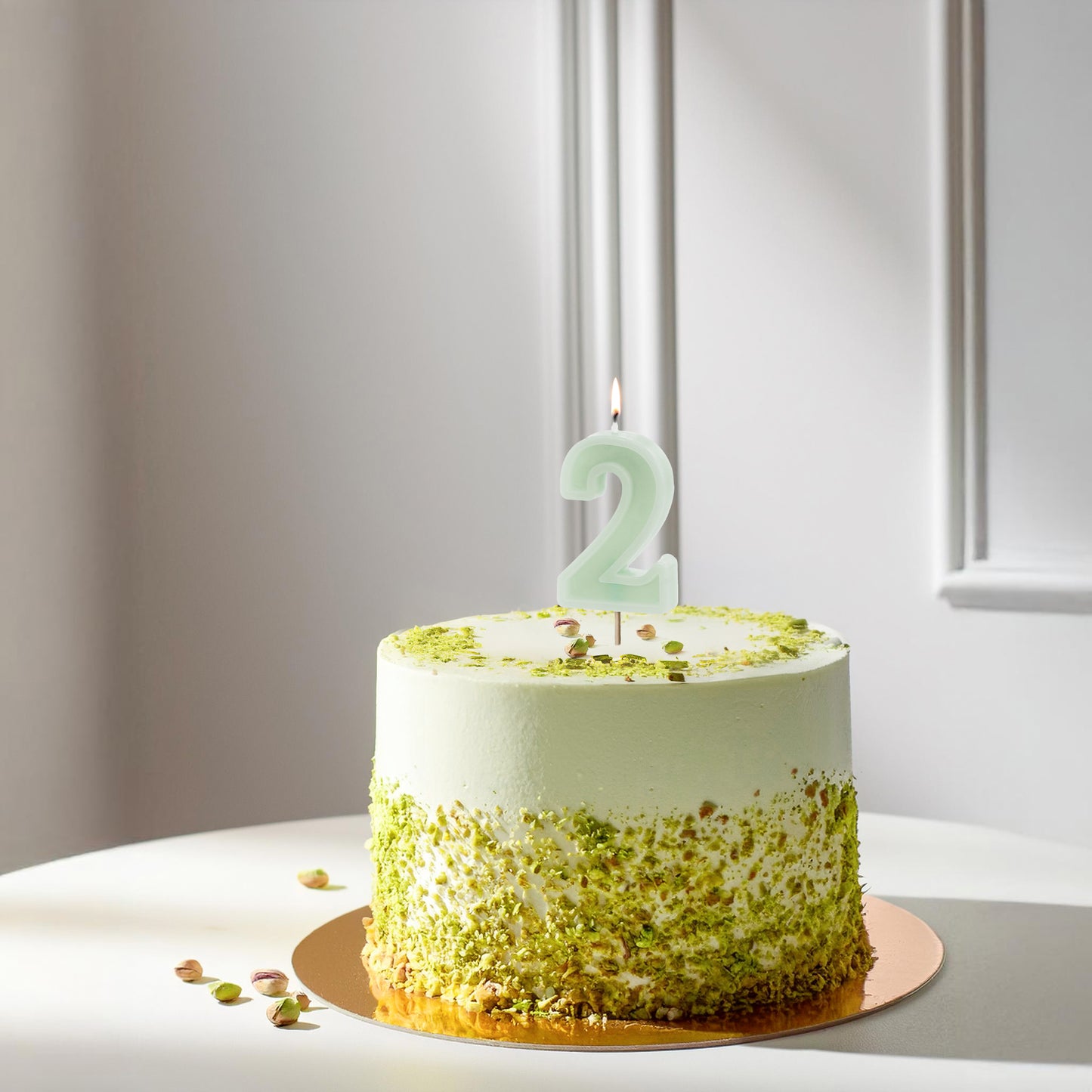 Light Green Birthday Candle number 2