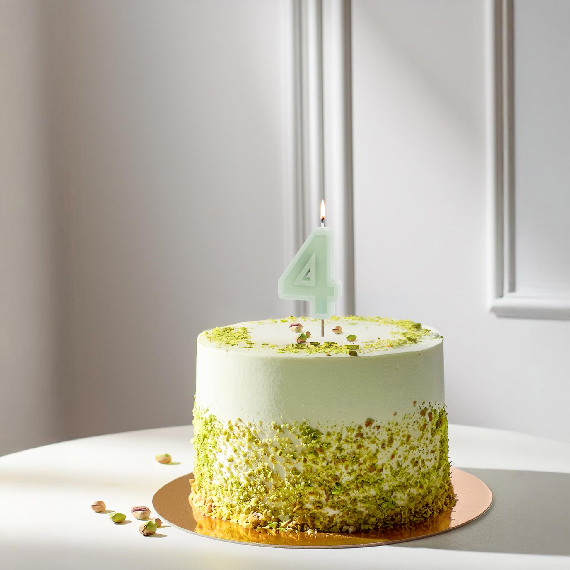 Light Green Birthday Candle number 4
