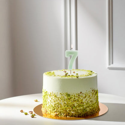 Light Green Birthday Candle number 7