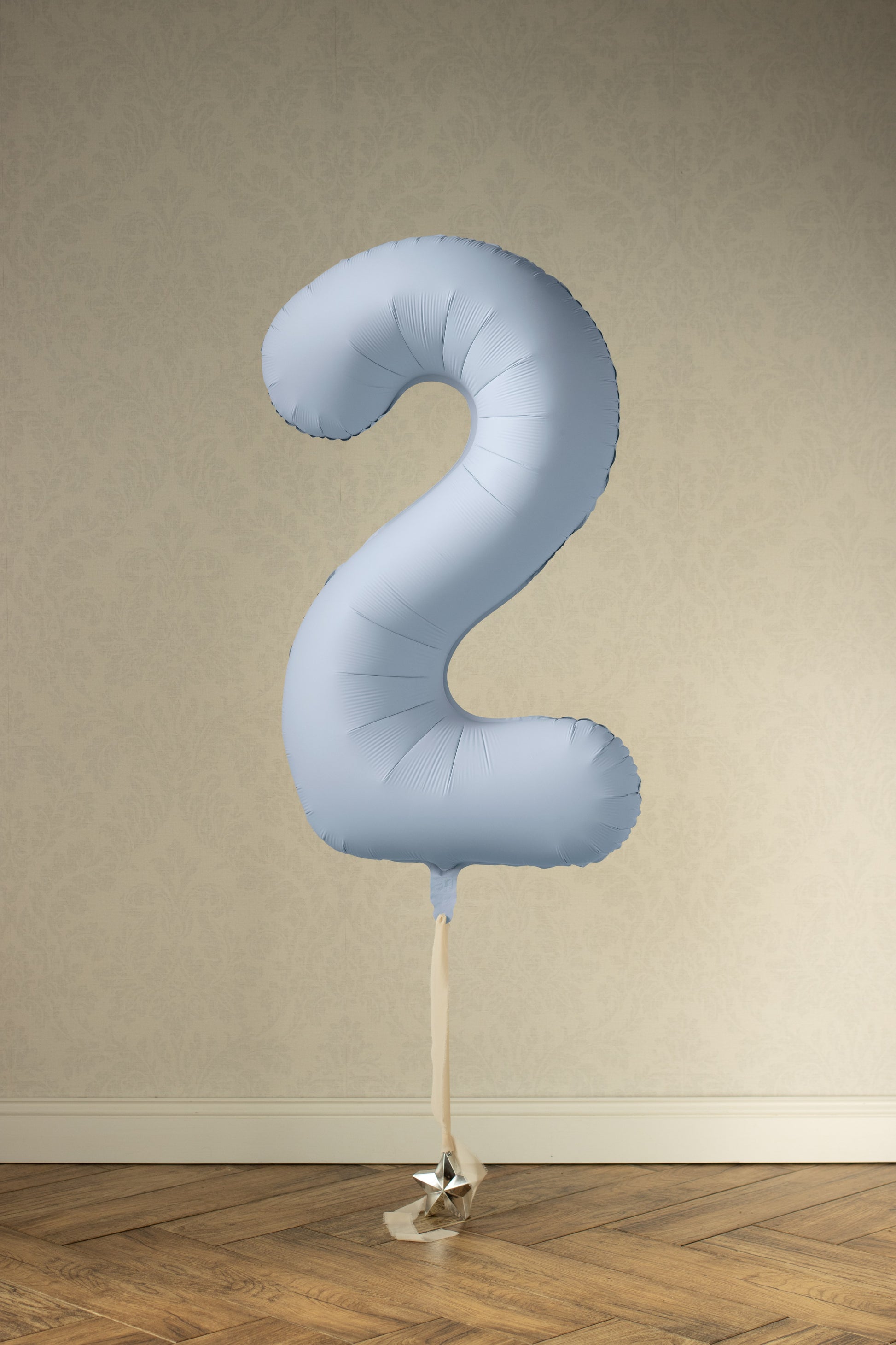 Misty Blue Number 2 Foil Balloon – Birthday Party Decoration