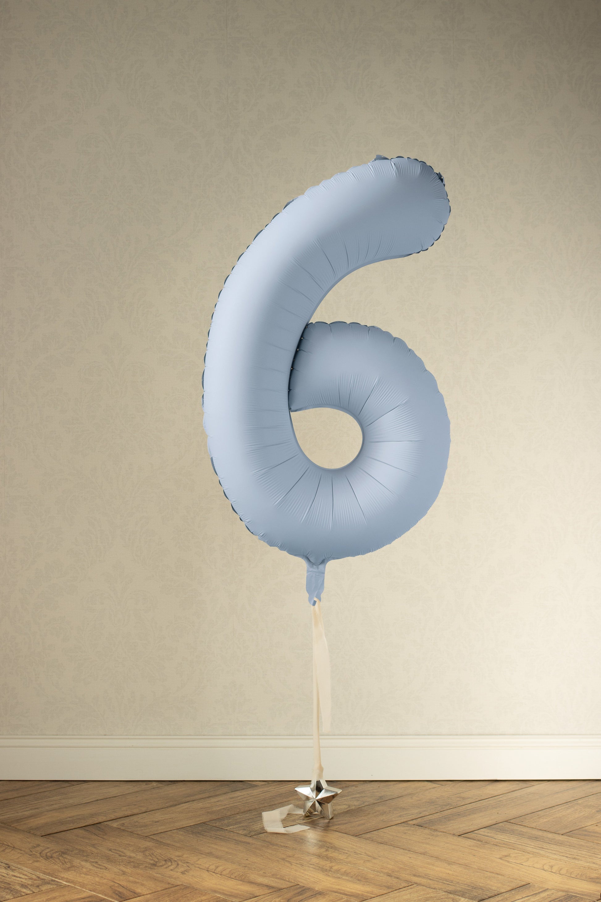Misty Blue Number 6 Foil Balloon – Birthday Party Decoration
