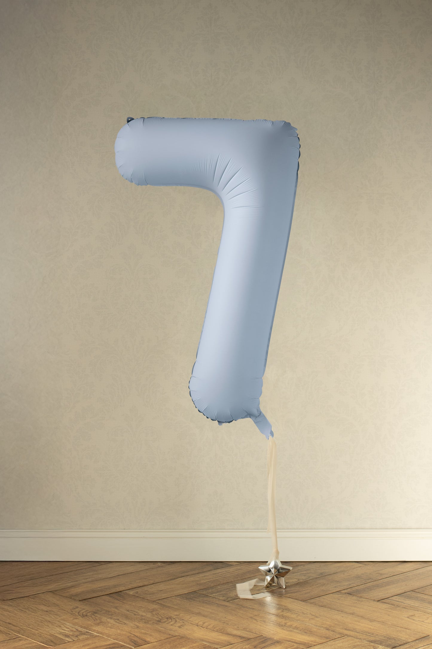 Misty Blue Number 7 Foil Balloon – Birthday Party Decoration
