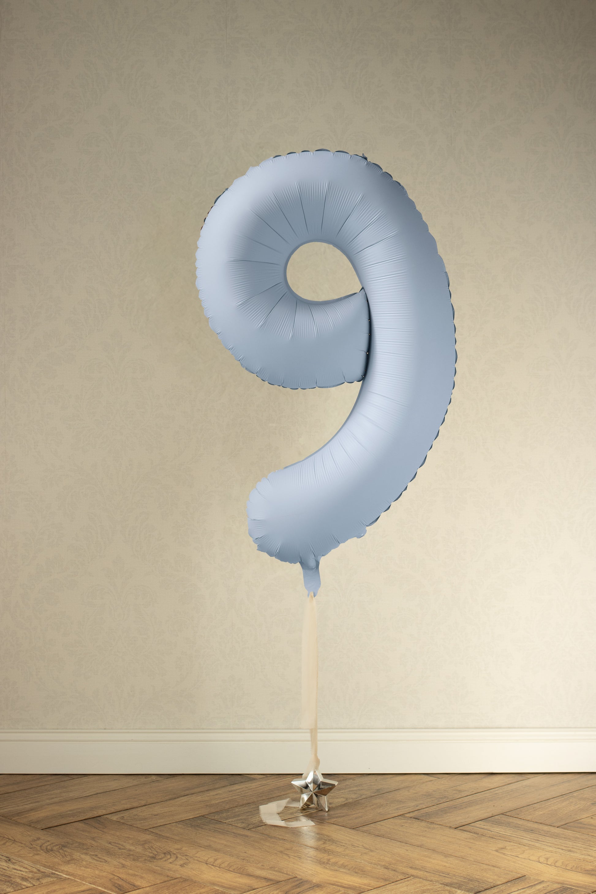 Misty Blue Number 9 Foil Balloon – Birthday Party Decoration