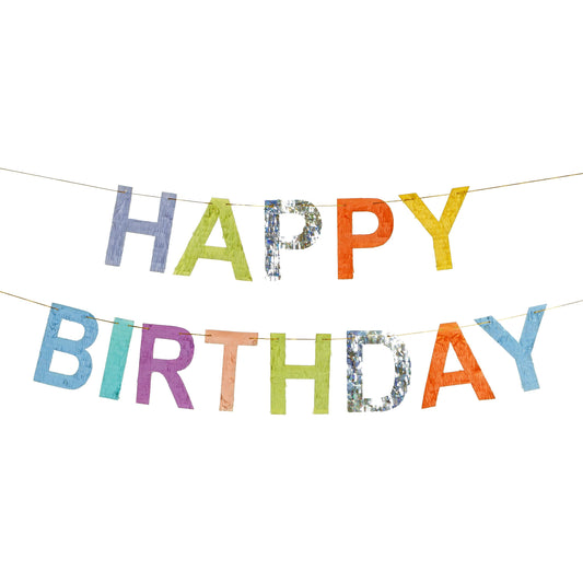 Mixed Color Happy Birthday Banner