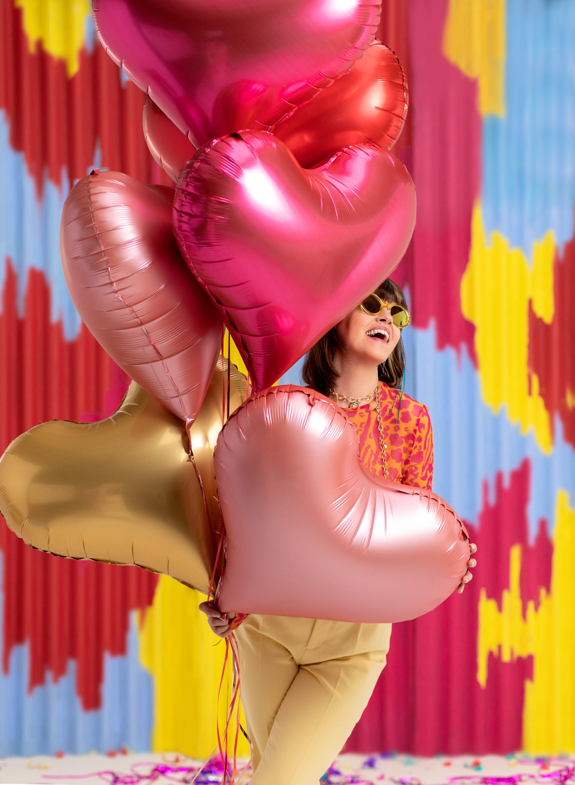 Mixed color heart foil balloon
