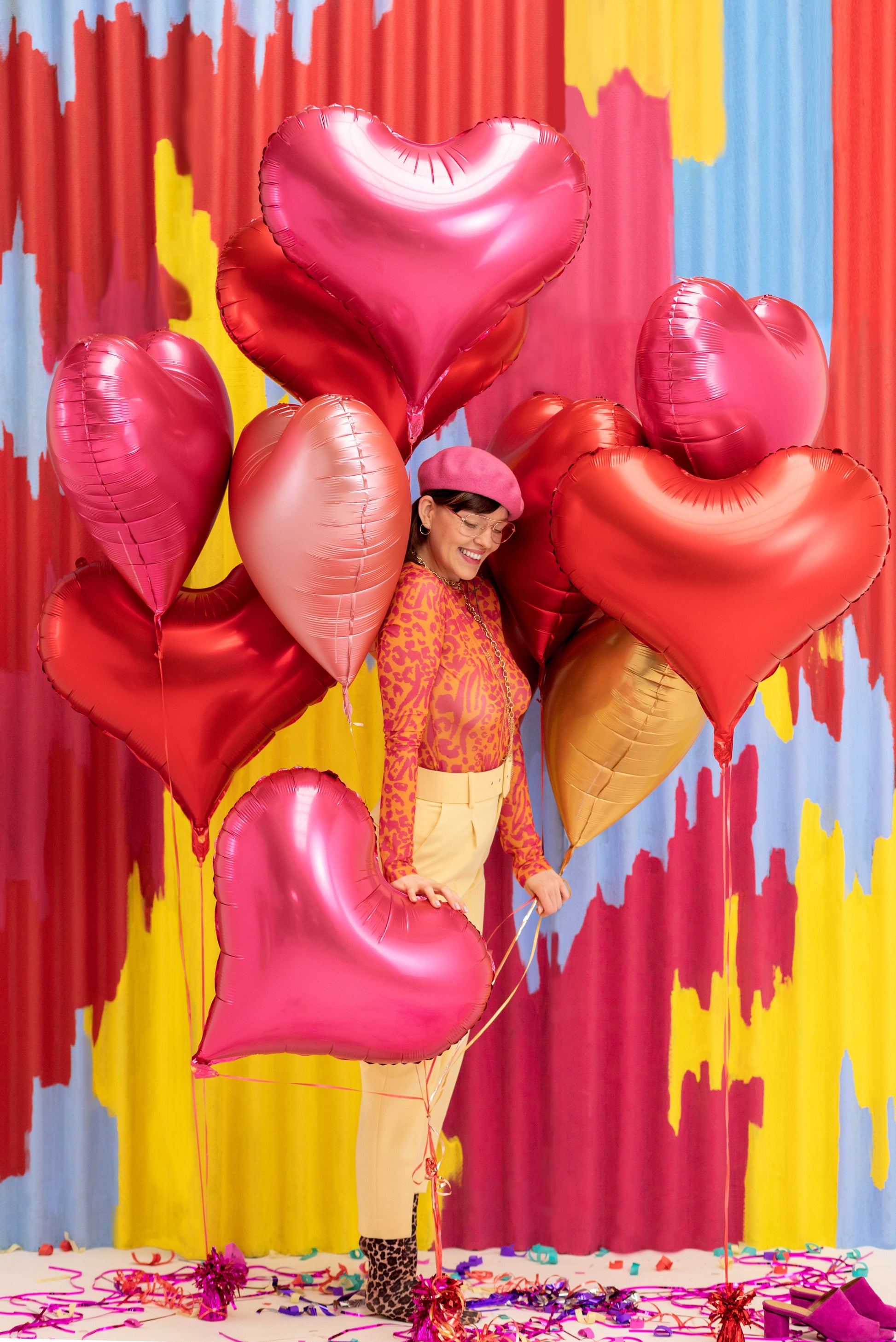 Mixed color heart foil balloon