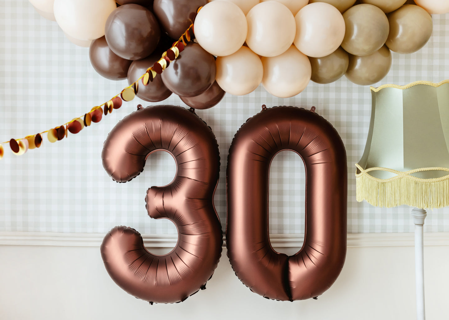 Mocha Number 30 Foil Balloon – Birthday Party Decoration