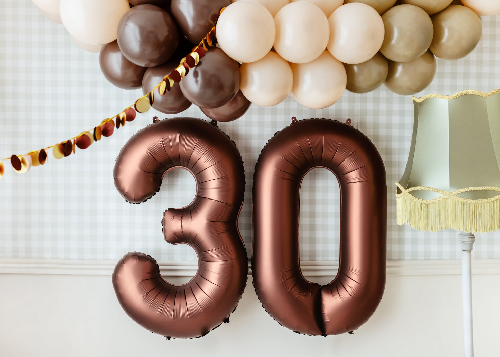 Mocha Number 30 Foil Balloon – Birthday Party Decoration