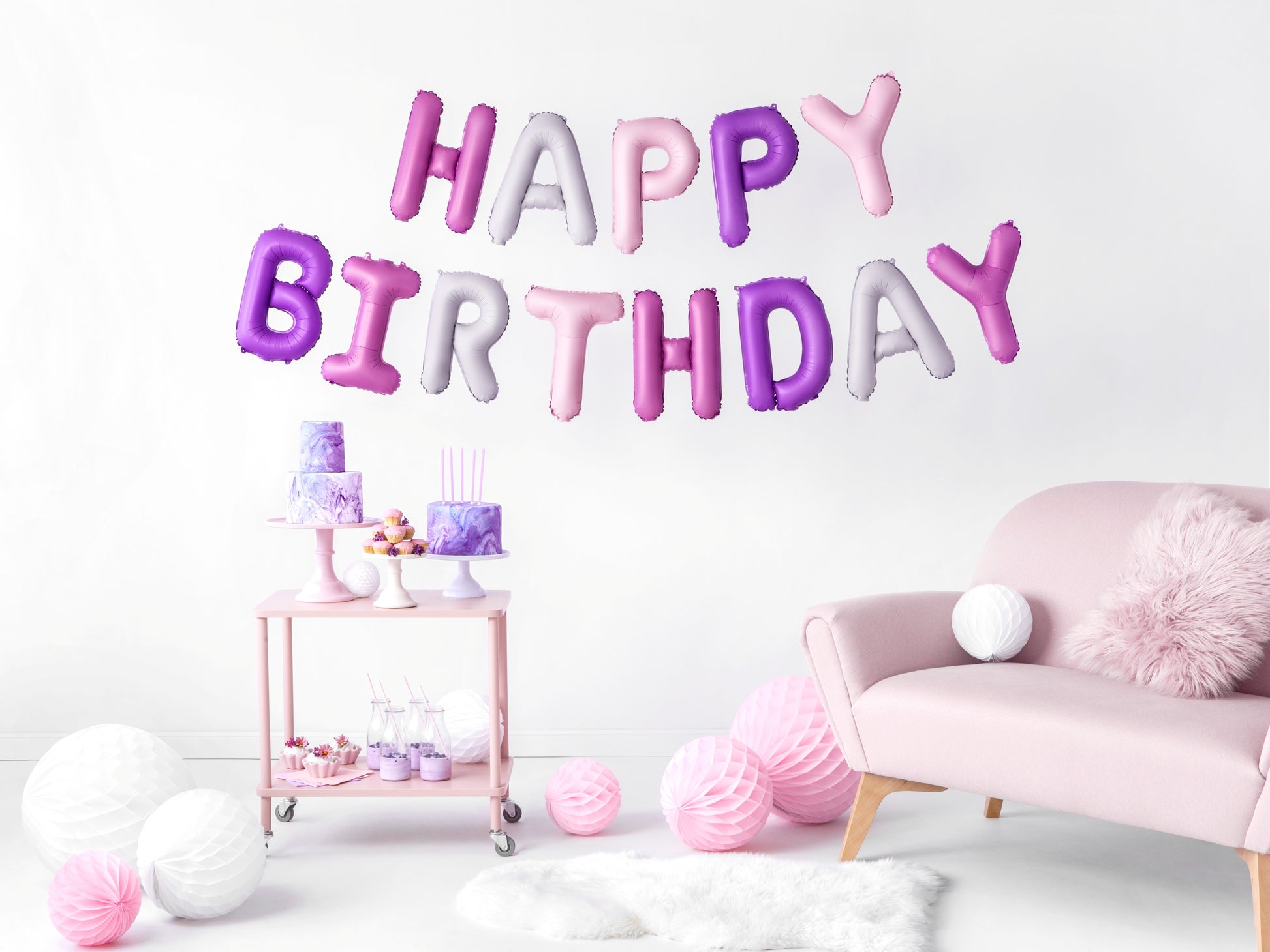 Pastel Colors Happy Birthday Foil Balloon
