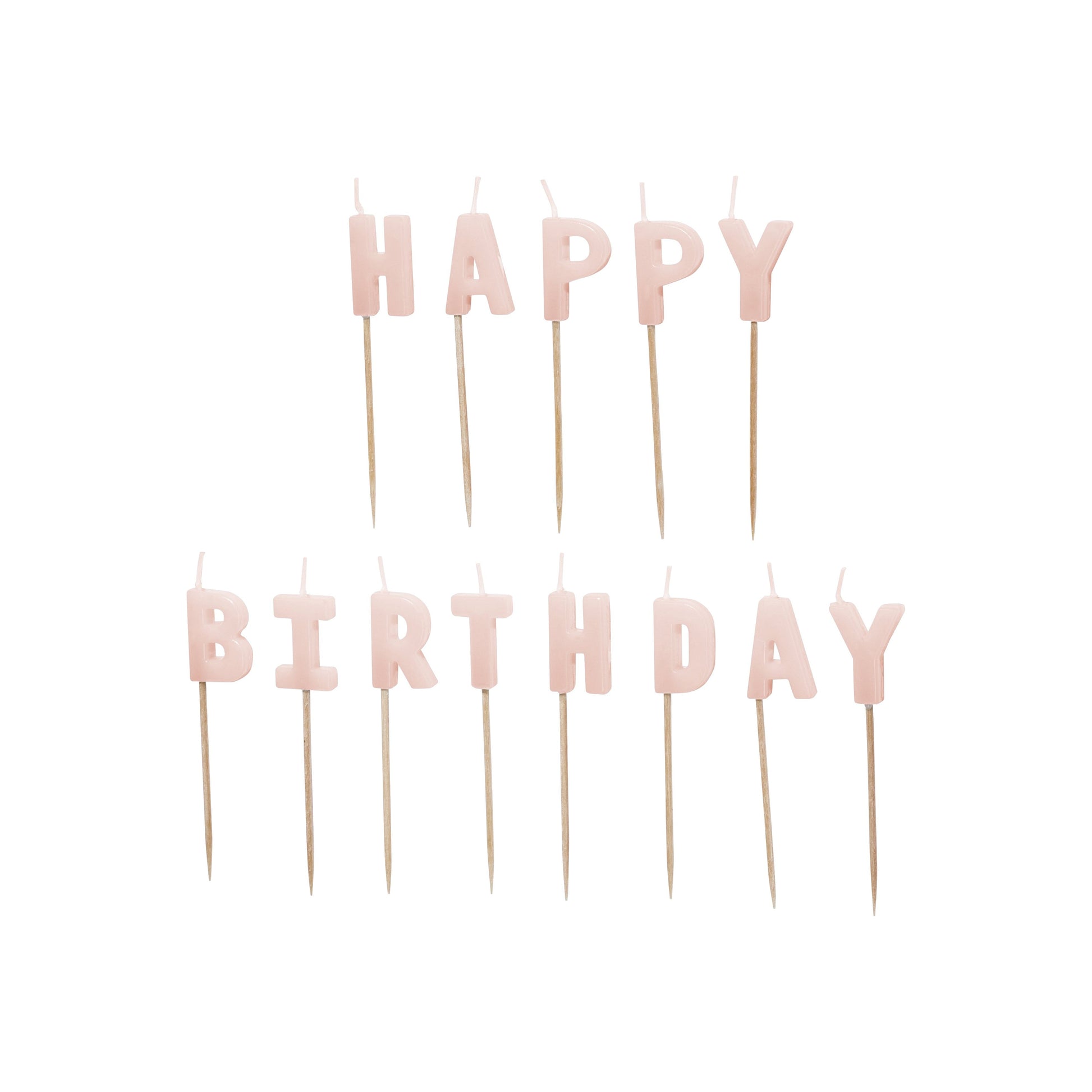 Pink Happy Birthday Candles