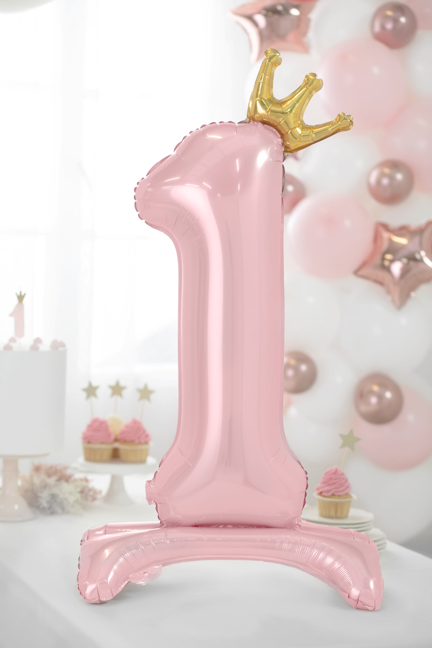 Pink Standing Foil Number 1  Balloon for kids birthday party