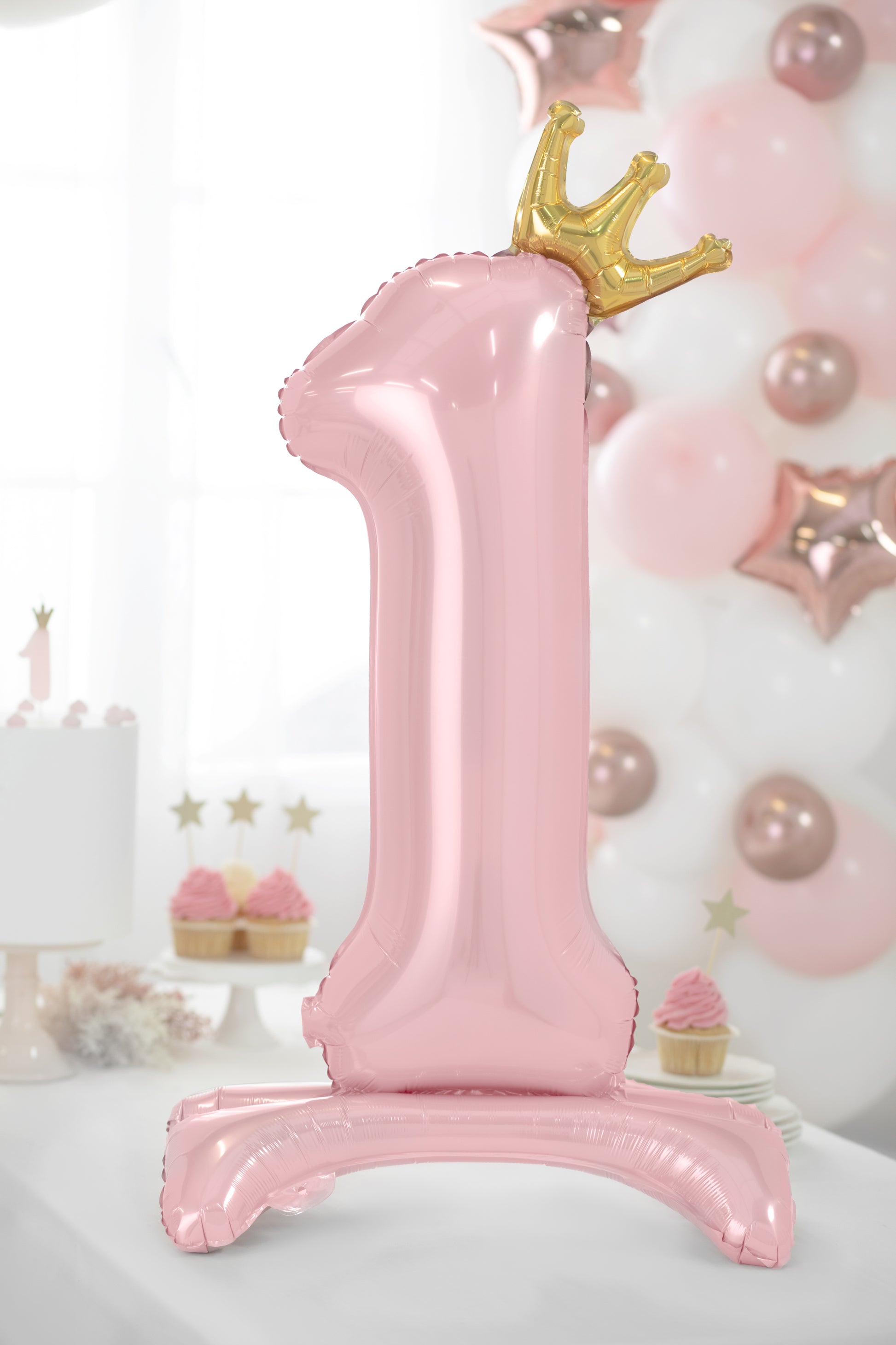 Pink Standing Foil Number 1  Balloon for kids birthday party