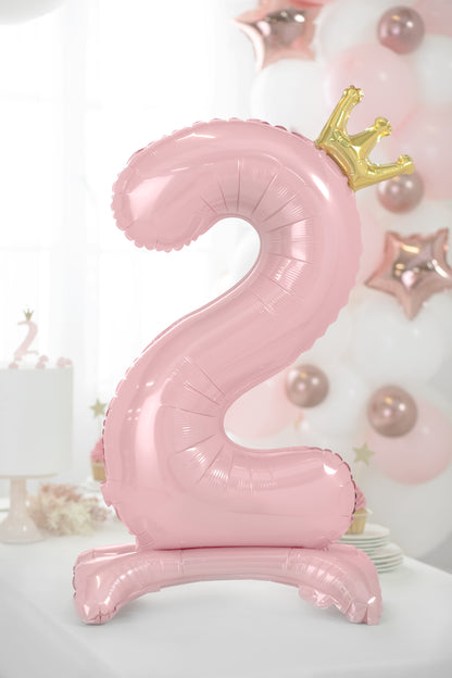 Pink Standing Foil Number 2 Balloon for kids birthday party