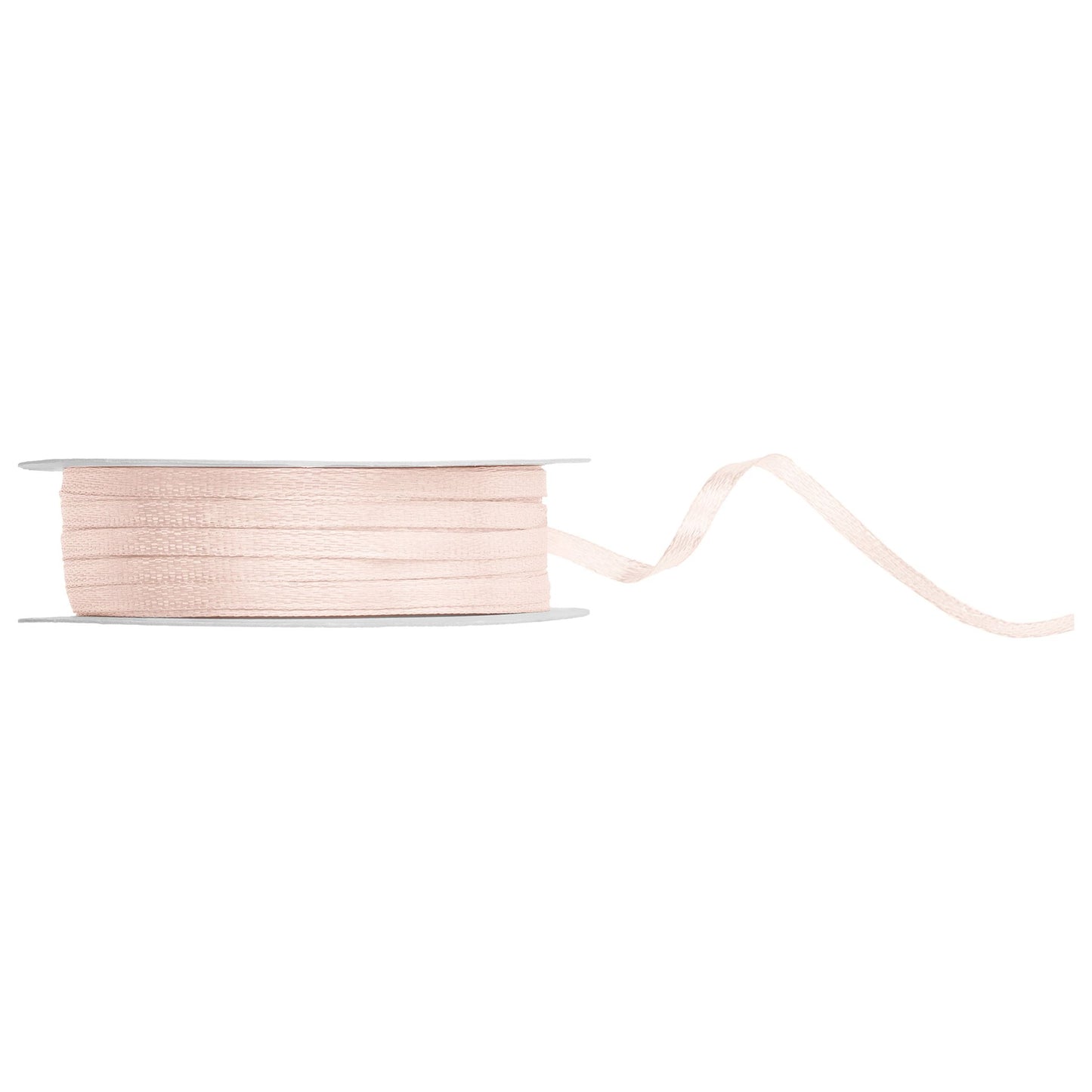Spool of beige ribbon on a white background