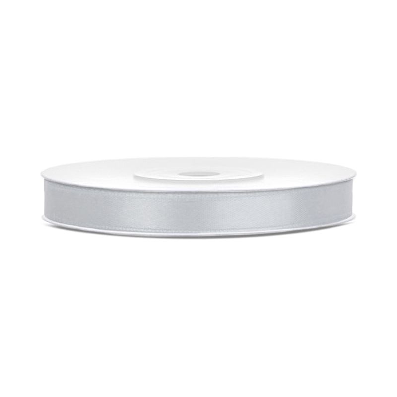 Silver ribbon spool on a white background