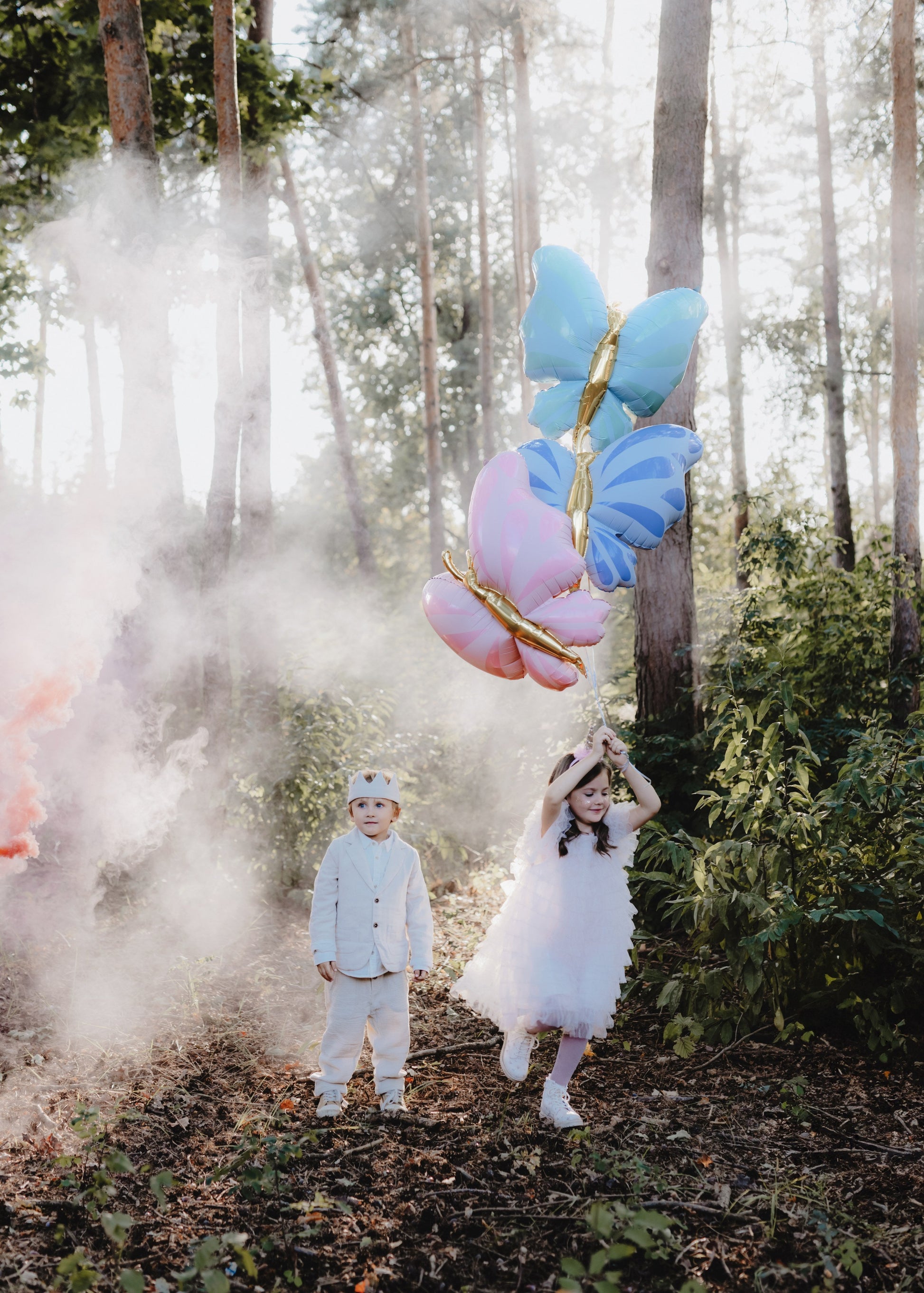 Mint green, pastel pink, purple butterfly foil balloon for pastel unicorn-themed party