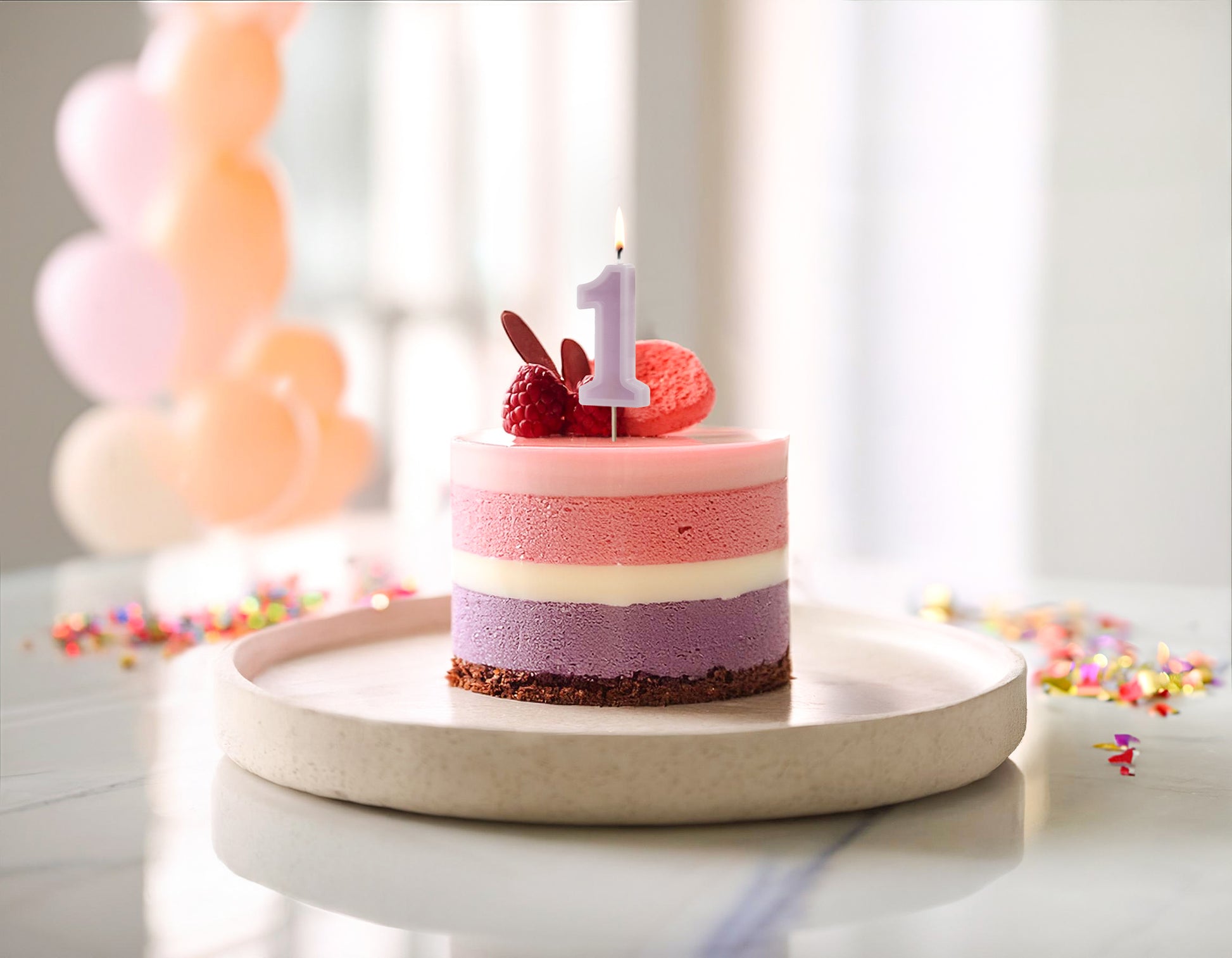 Violet Birthday Candle number 1
