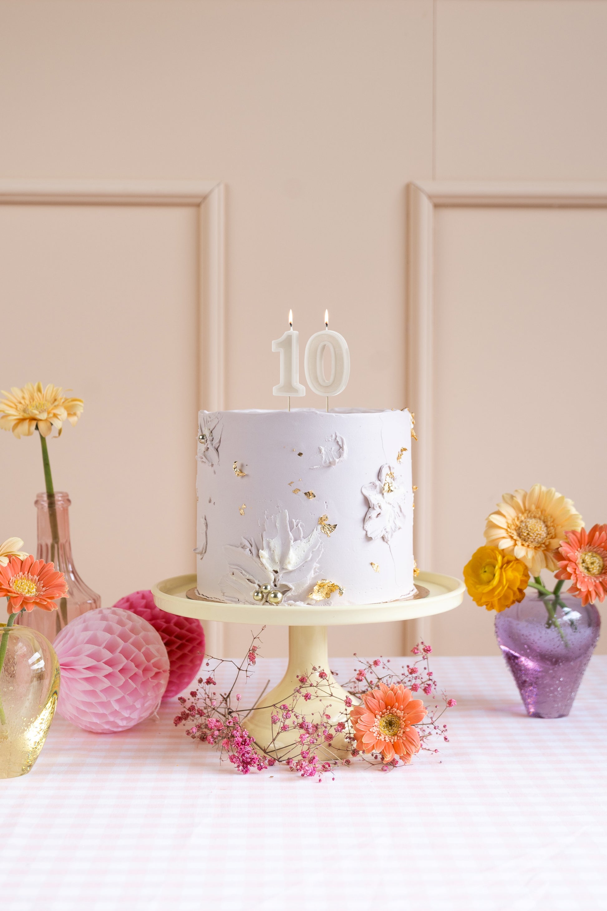 Warm Grey Birthday Candle number 10
