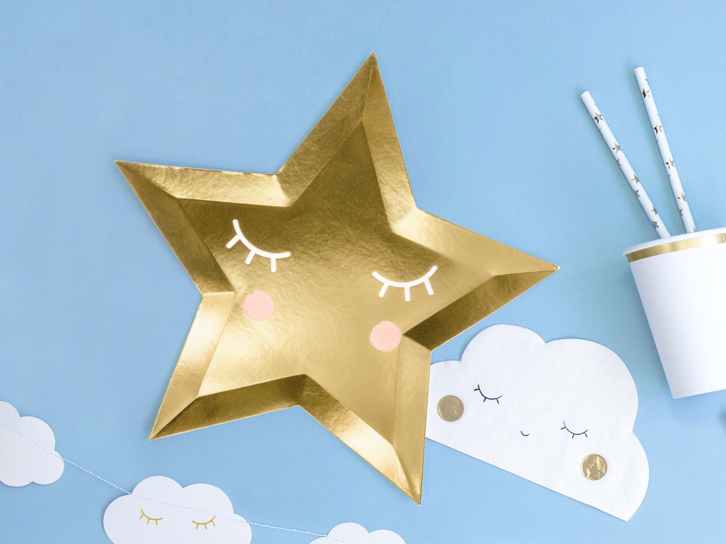 Cloud-shaped paper napkins – pastel table decorations for Welcome to the World baby party