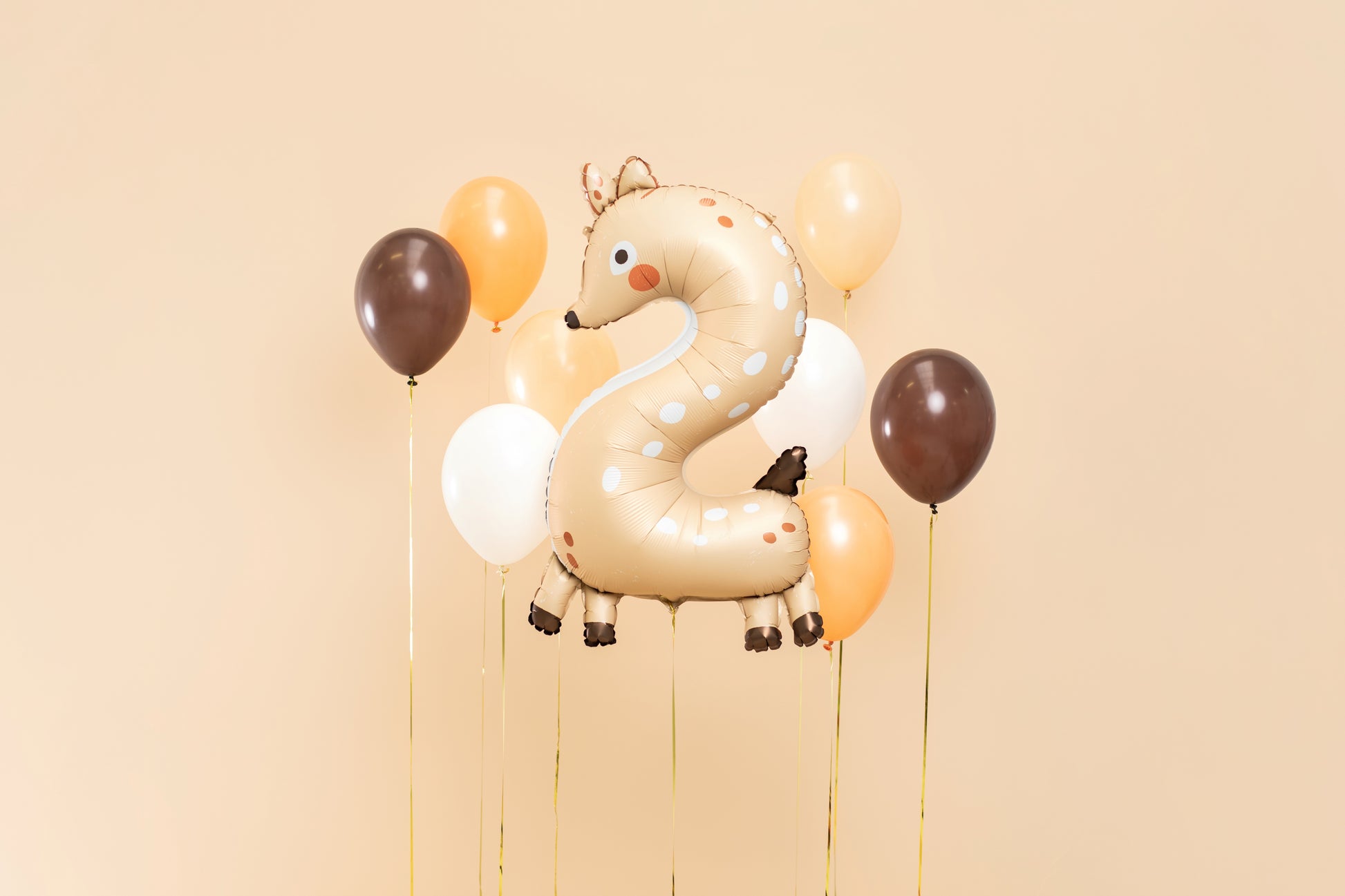 Impala-shaped number 2 foil balloon for forest animal celebration
