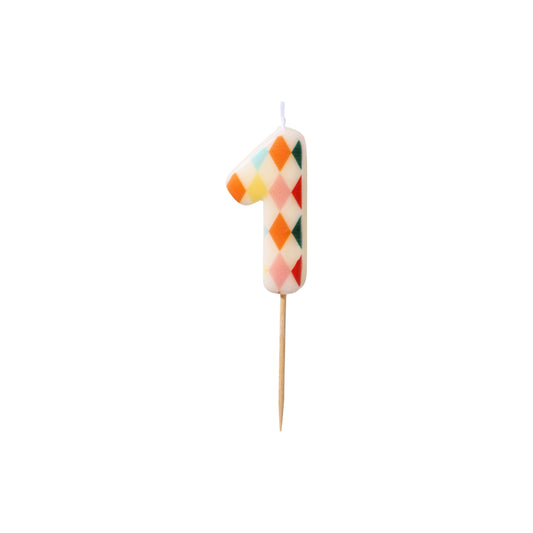 Geometric Birthday Candle number 1