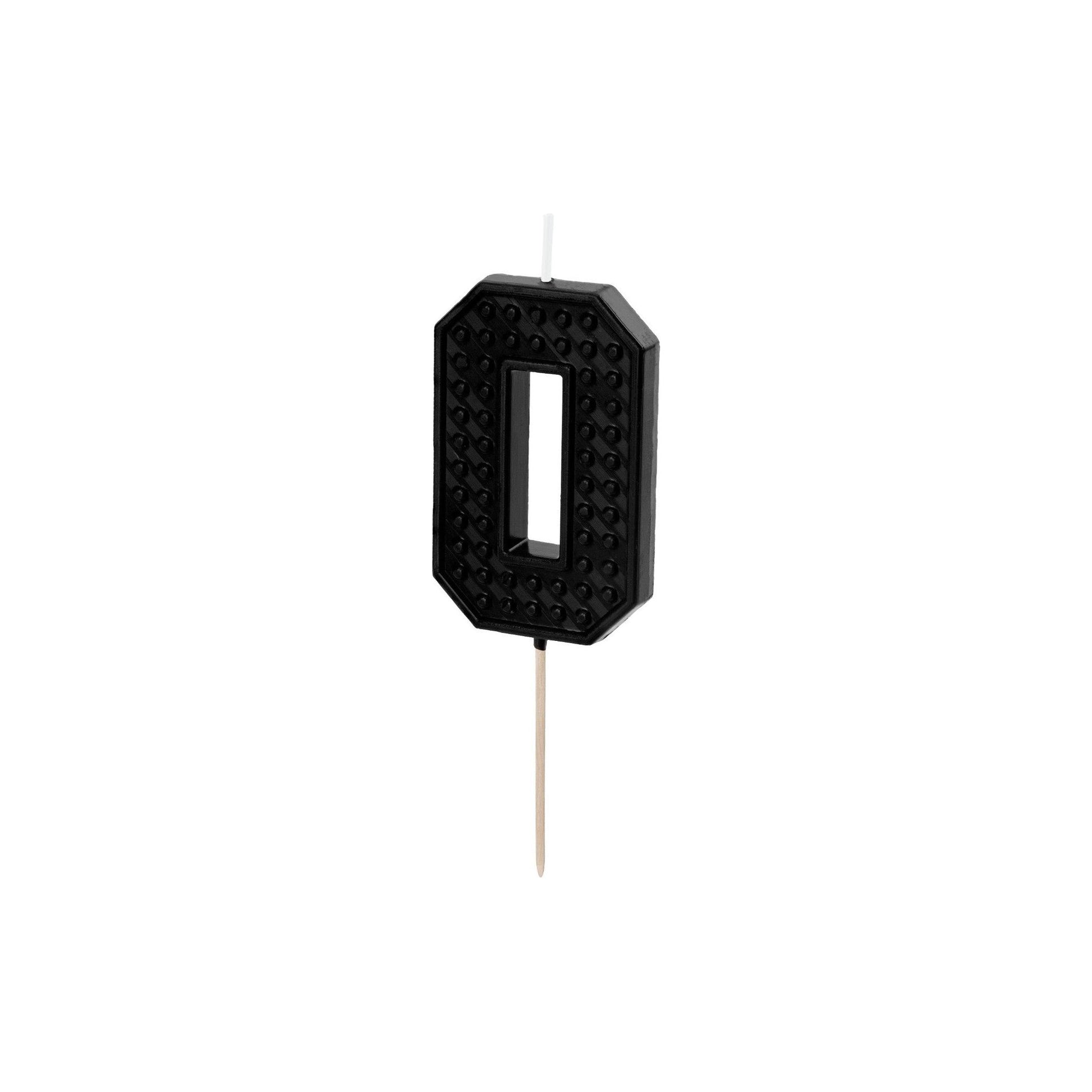 Black Birthday Candle – Number 0
