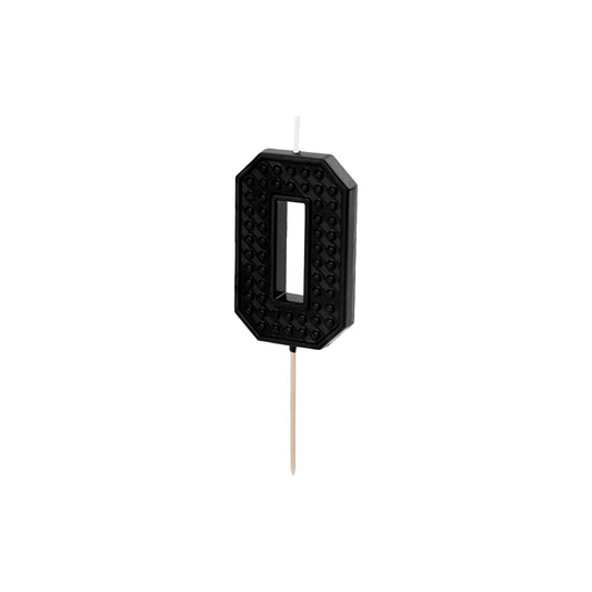 Black Birthday Candle – Number 0