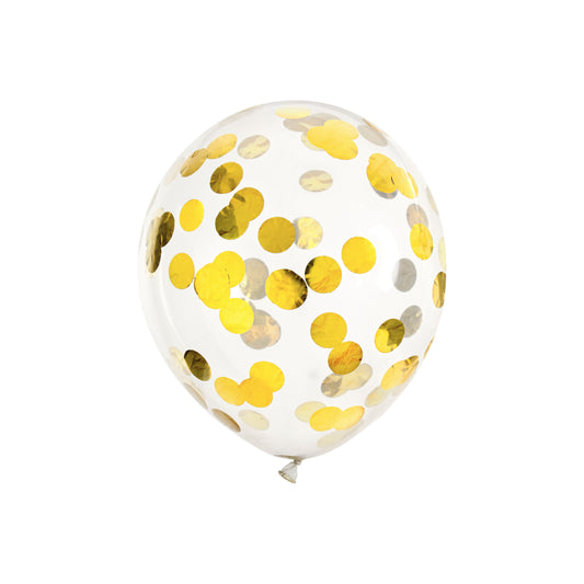 Gold circle confetti balloon for kids birthday party
