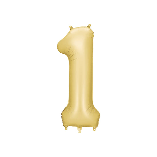 Gold Number 1 Foil Balloon – Birthday Party Decoration
