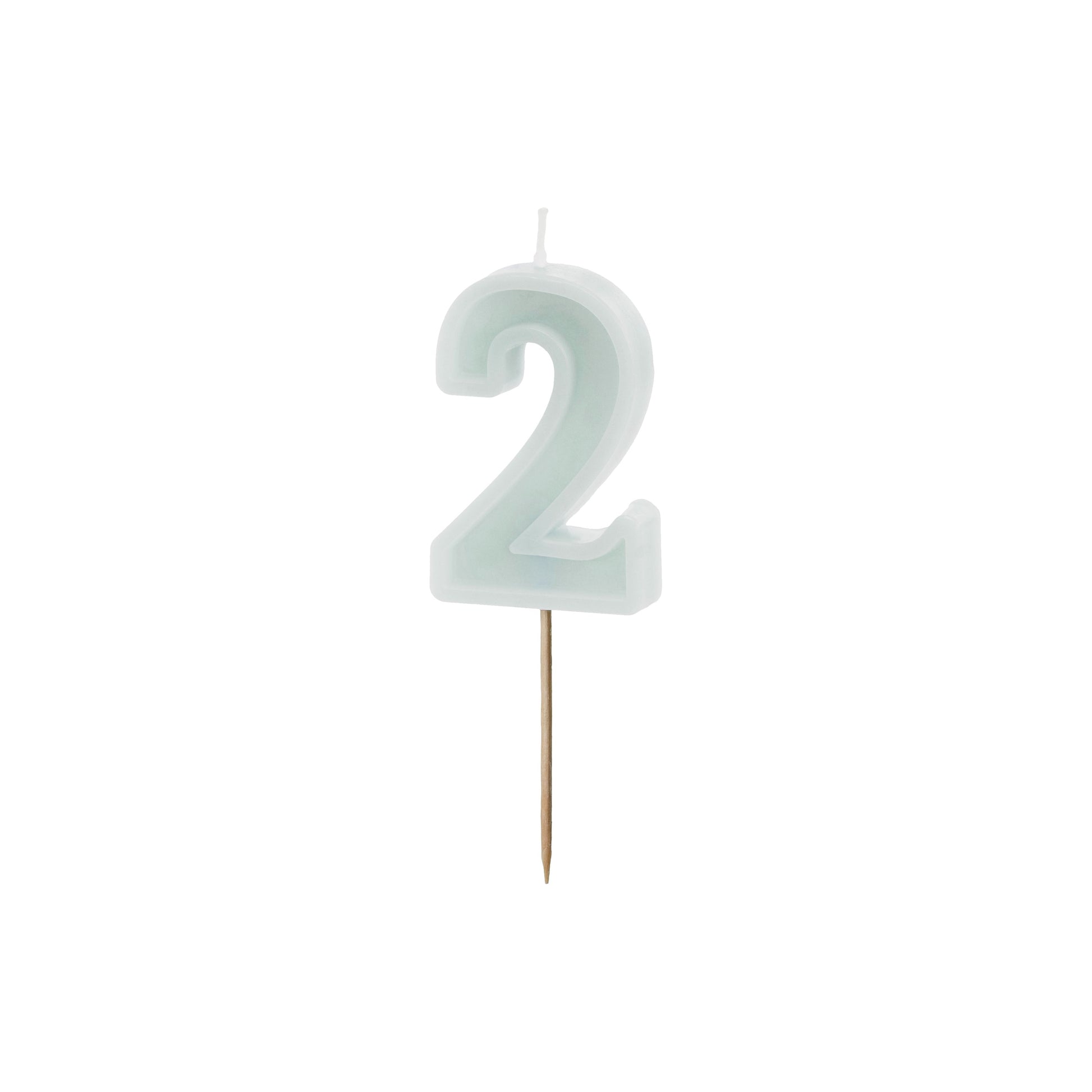 Light Mint Birthday Candle number 2