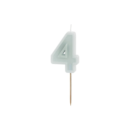 Light Mint Birthday Candle number 4