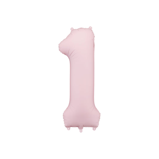 Light Pink Number 1 Foil Balloon – Birthday Party Decoration