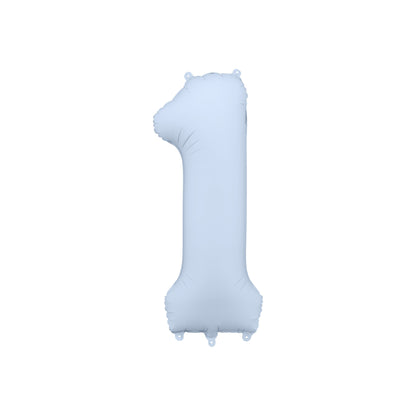 Misty Blue Number 1 Foil Balloon – Birthday Party Decoration