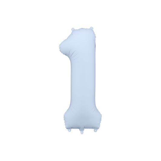 Misty Blue Number 1 Foil Balloon – Birthday Party Decoration