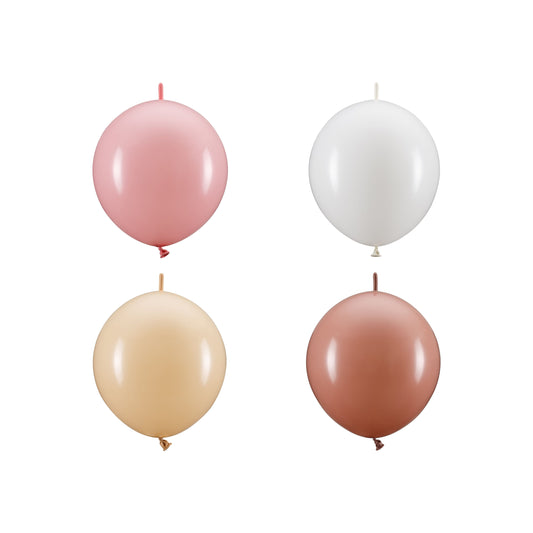 Mixed color linking balloon for kids birthday party - beige, white, pink, rose gold