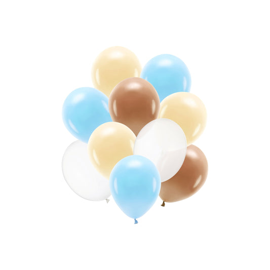 Mixed color set blue, brown, white, beige balloon for kids birthday party